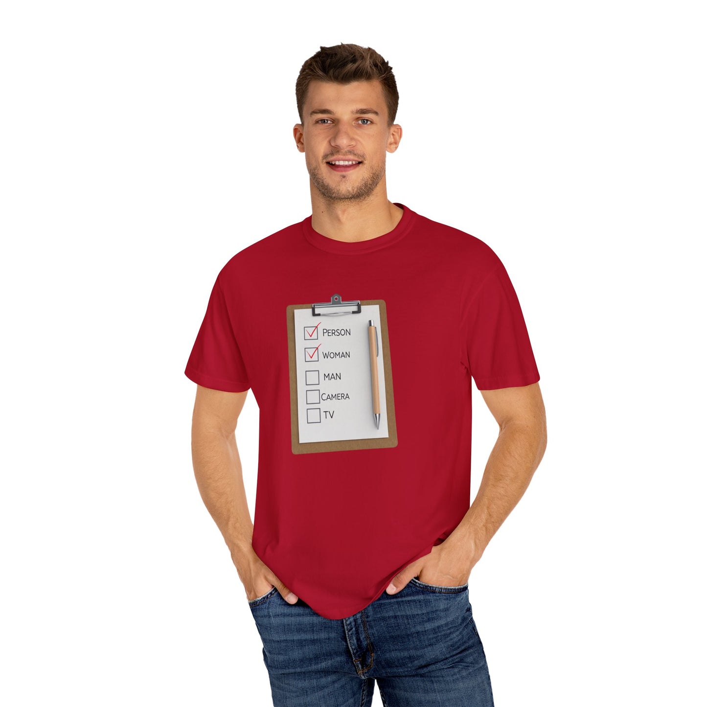 Funny Garment-Dyed Unisex T-Shirt - Check It Off Design